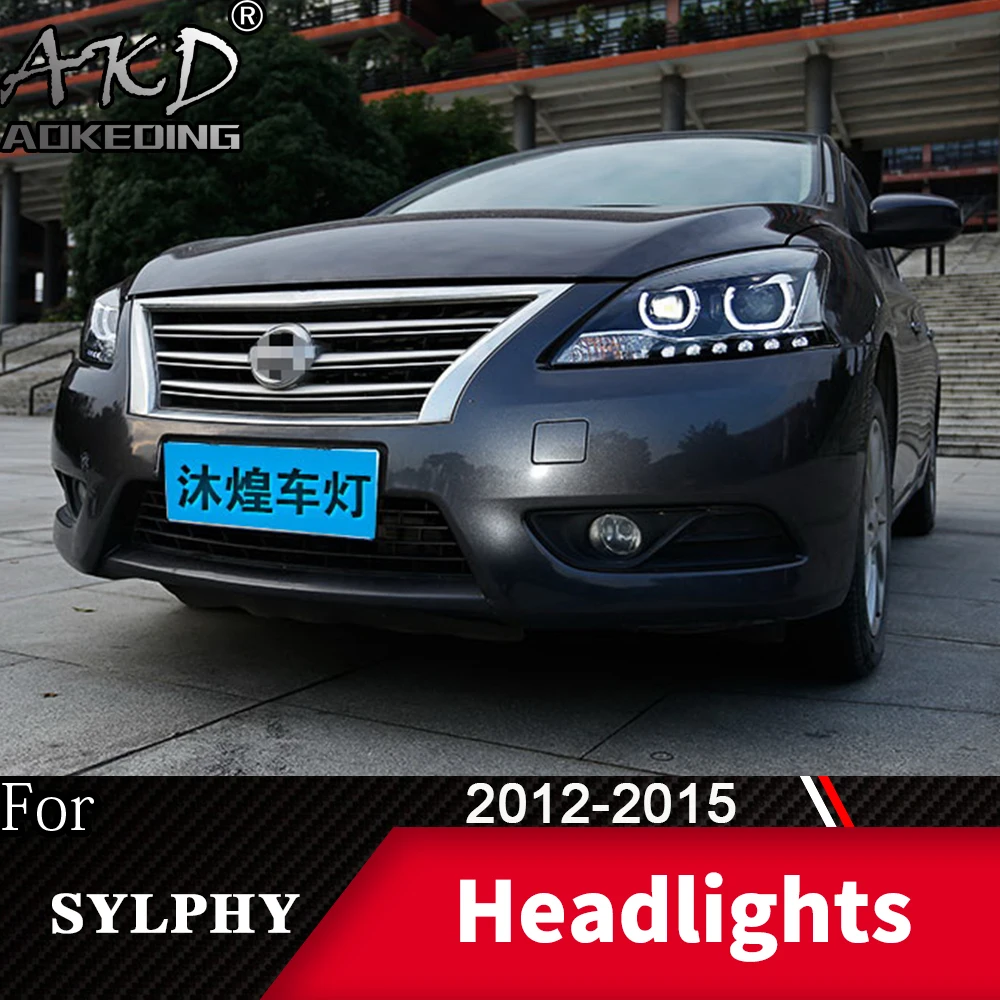 

Head Lamp For Car Nissan Sylphy 2012-2015 Sentra Headlights Fog Lights Day Running Light DRL H7 LED Bi Xenon Bulb Car Accessory