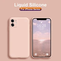 original liquid silicone soft phone case for iphone 11 12 pro xr x xs max se 2020 shockproof back cover for 6 6s 7 8 plus case
