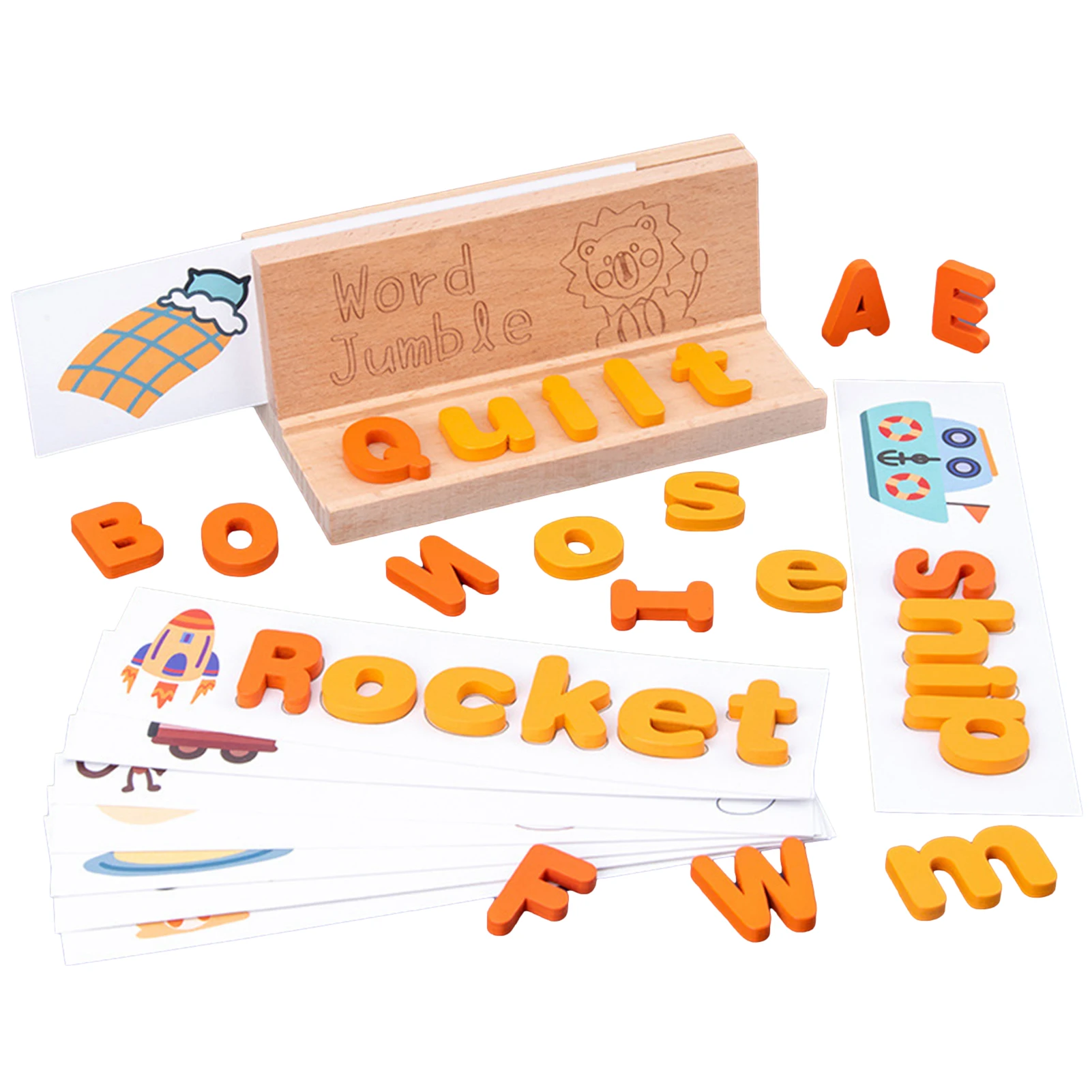 

Montessori Spell Word Game Wooden Toys Early Learning Jigsaw Letter Alphabet Puzzle Preschool Educational Baby Toys For Children