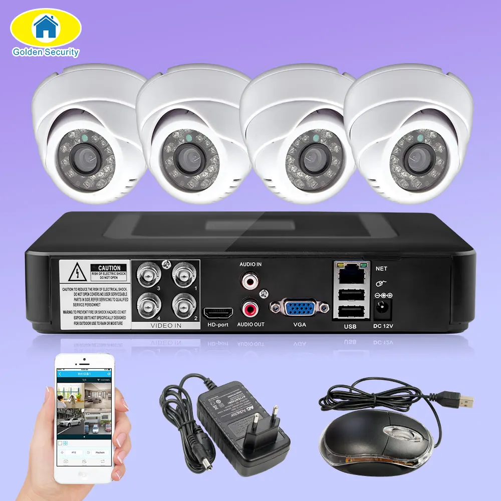 Отправлено из России 4CH CCTV DVR система видеонаблюдения, наружная 720P AHD камера ночного видения DVR CCTV Камера