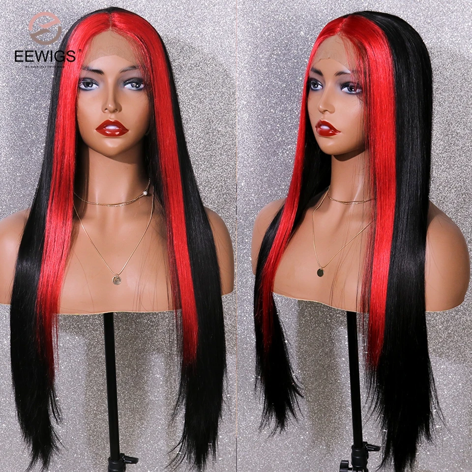 EEWIGS фиолетовый подсвечивающий парик термостойкие синтетические кружевные