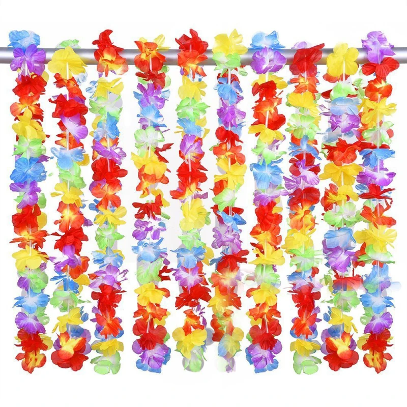 Гавайские цветы Leis 1/5/10 шт. гирлянда ожерелье бассейн вечеринка нарядное платье