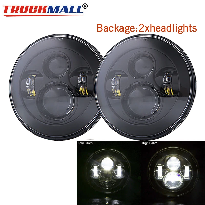 A-2pcs headlights Для Лада Нива 7 дюймов круглый светодиодный прожектор для Jeep Wrangler JK TL LJ Лада Нива 4x4 suzuki samurai Hummer - Цвет: A-2pcs headlights