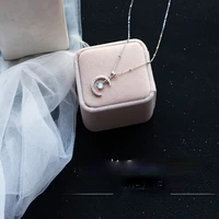 simple silver plated moonstone pendant necklace 2021 hot sale creative elegant women clavicle chain for women party jewelry