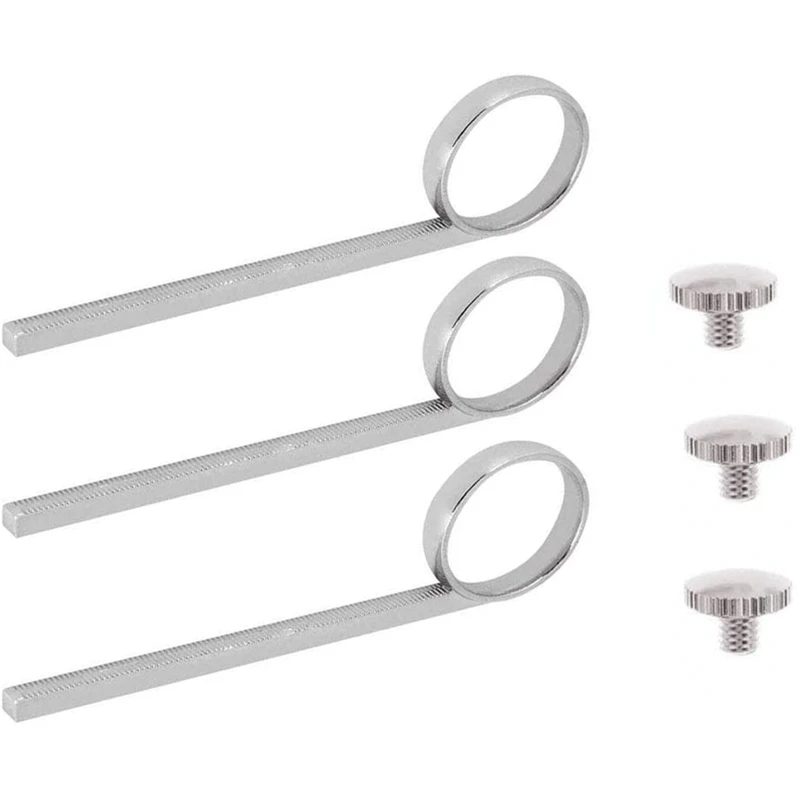 

3 Set B Flat Trumpet Valve Slide Finger Ring with Holder Screw for Trumpet Accessory Replacement