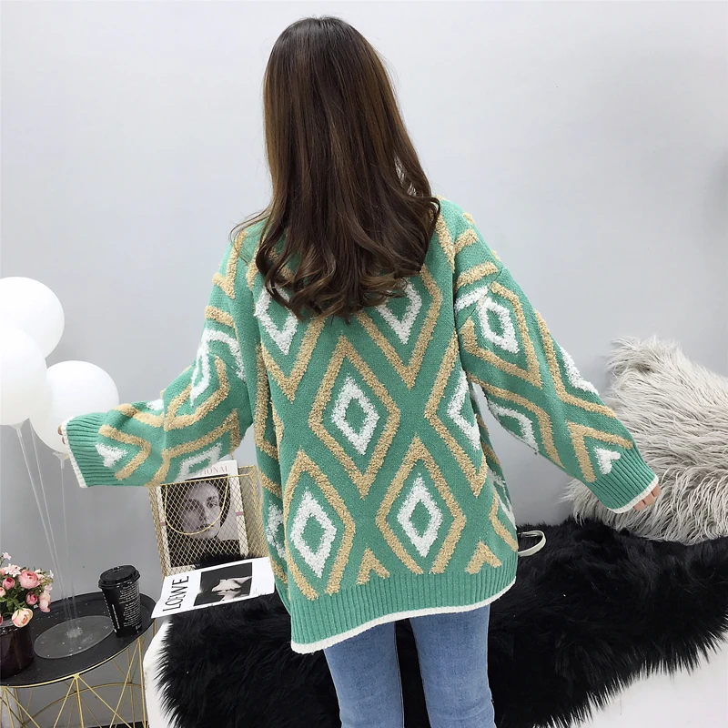 Fashion Female Women's Long Loose Cardigan Patchwork Hooded Sweater Winter Clothes Clothing Outerwear 2019 |