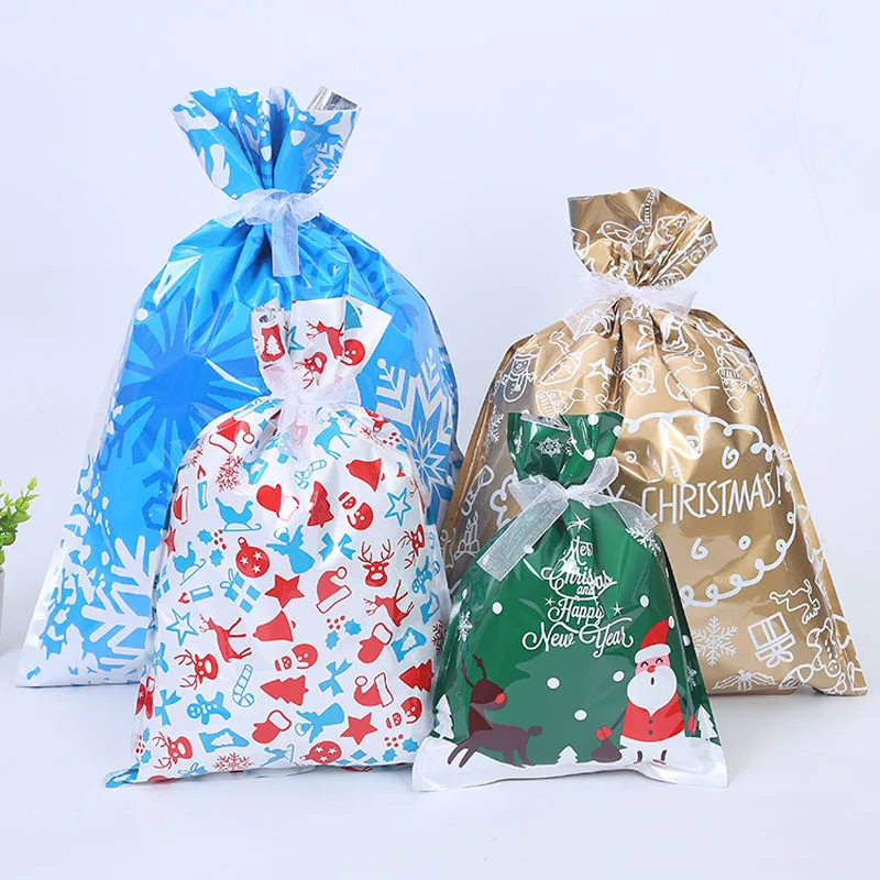 (100pcs/lot) large Xmas Santa Gift Bags for candy