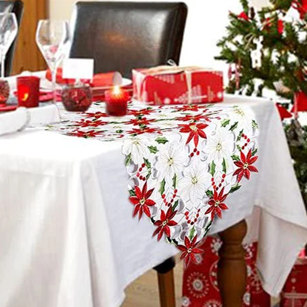 

Christmas Embroidered Table Runner Tablecloth Tablecloth Multi-Purpose Towel New Polyester Placemat
