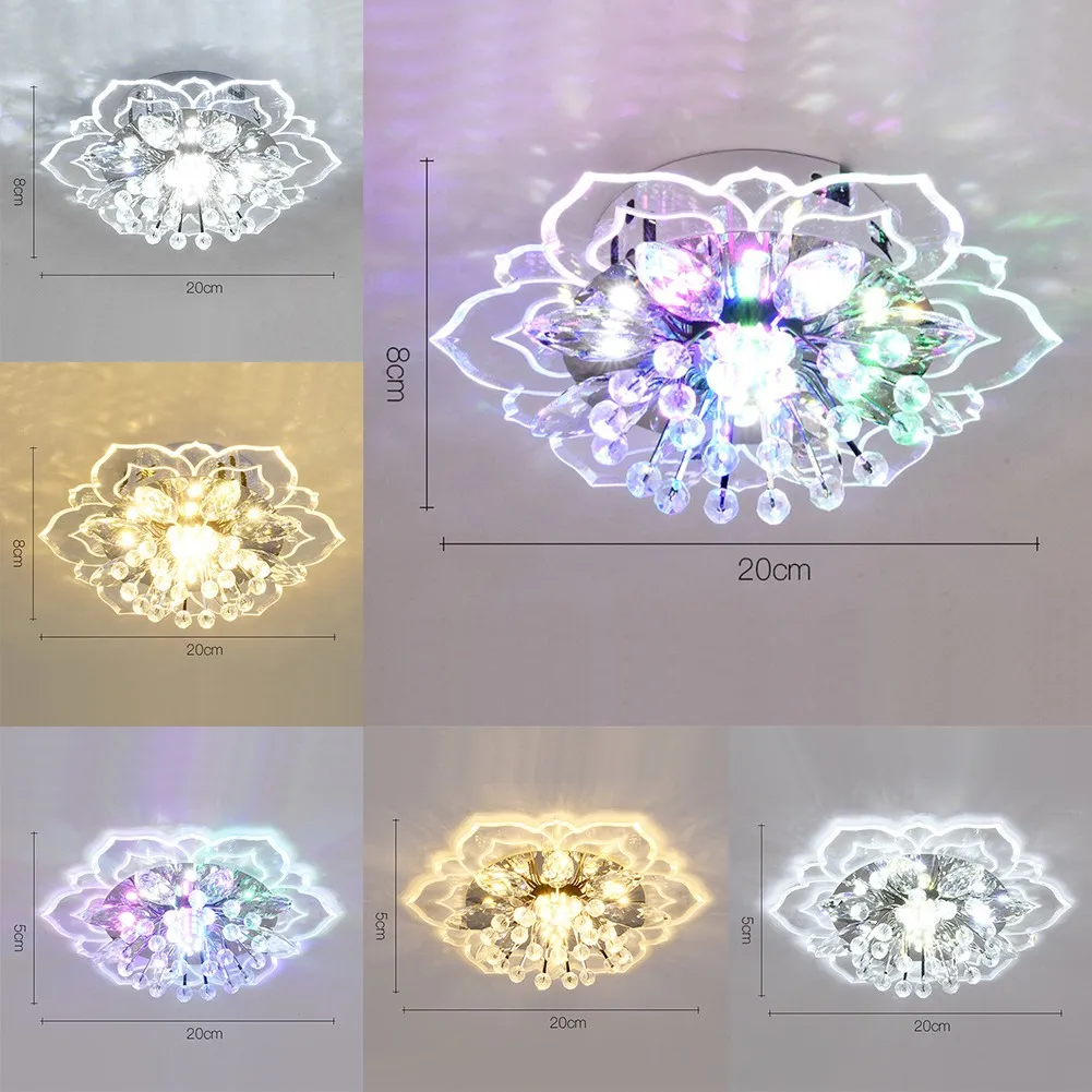 

9W Crystal Ceiling Lights Fixture Flush Mount/Surface Mounted Ceiling Lamp For Hallway Living Room Lamp Bedroom Kitchen Aisle