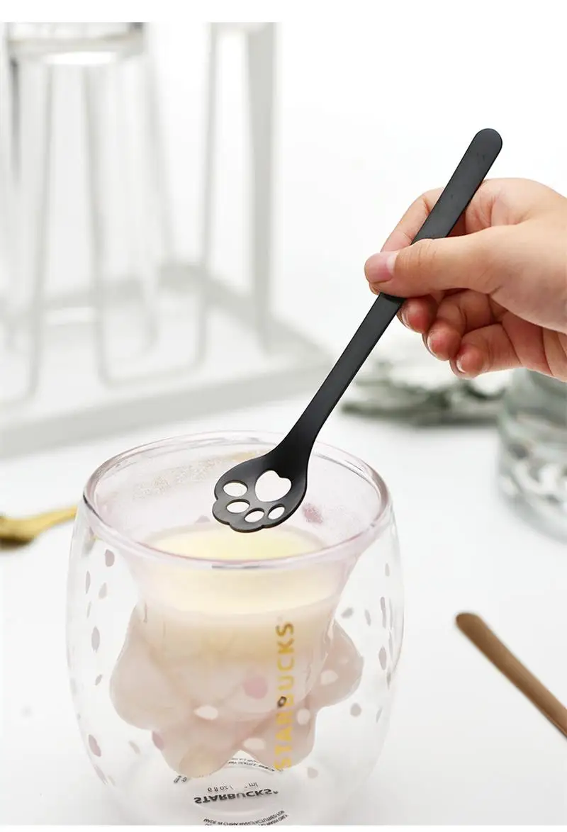 Творческий Нержавеющая сталь перемешивания кофейная/чайная ложка кошка собака