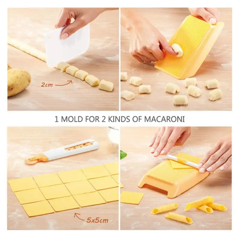 Plastic Pasta Macaroni Board Spaghetti Gnocchi Maker Rolling Pin Baby Food Supplement Molds Kitchen Tool |
