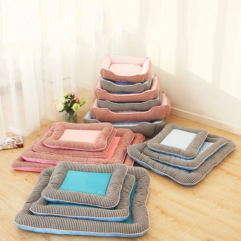 

Spring Summer Dog Kennel for Pet Goods Cool Basket Plus Size Cushion Carpet Cat Place Plaid Supplies Reusable Diapers Products
