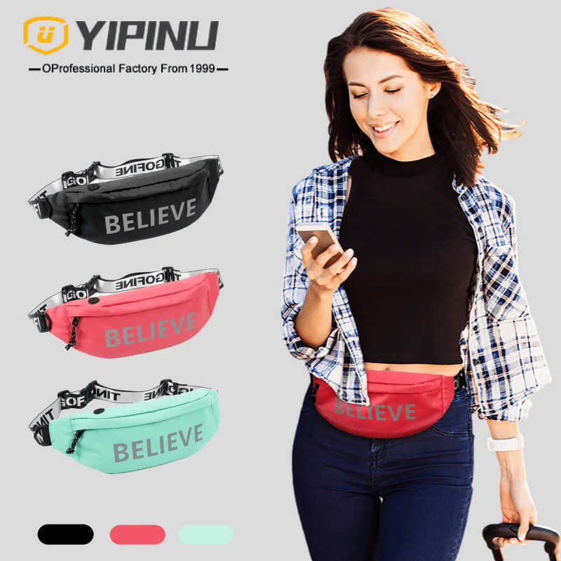 

YIPINU Fanny Pack for Sport Travel Workout waist bum bag with headphone hole
