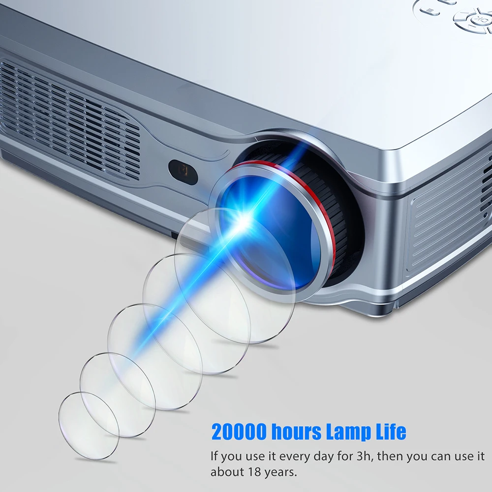 Мощный Full HD проектор SV-358 1920*1080P светодиодный проектор Android 7,1(2G+ 16G) с поддержкой Wi-Fi Bluetooth 4K домашний кинотеатр