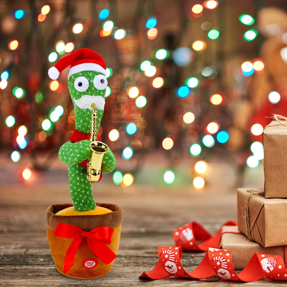 

Рождественские танцующие кактусы, электронные плюшевые игрушки, пение, запись, освещение, украшение, подарок, Забавные Игрушки для раннего ...