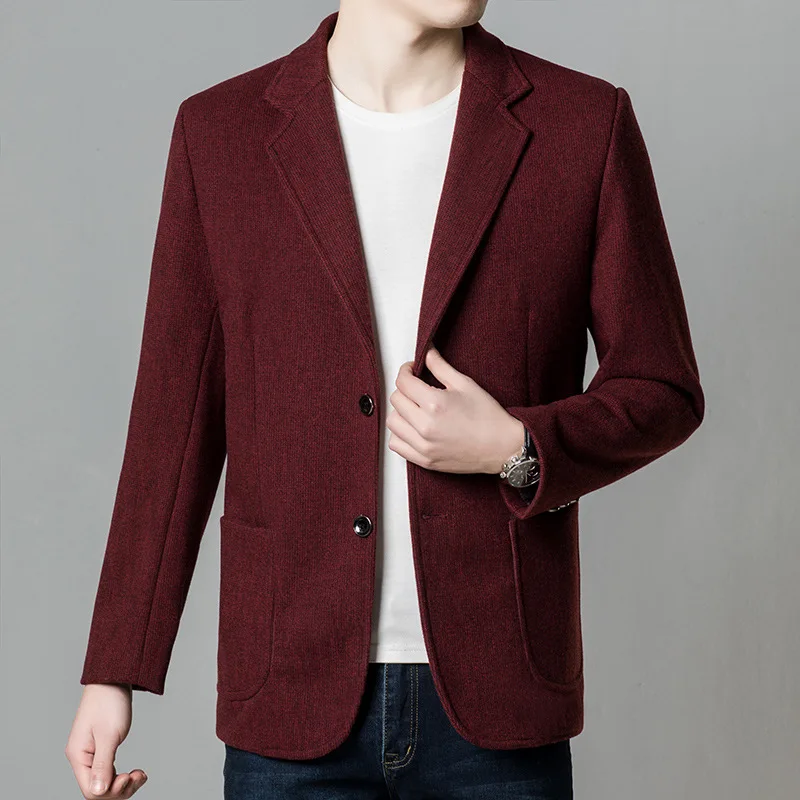 

2021 Spring New Men's Double Buckle blazer Leisure Iron-Free suit jacket blazers