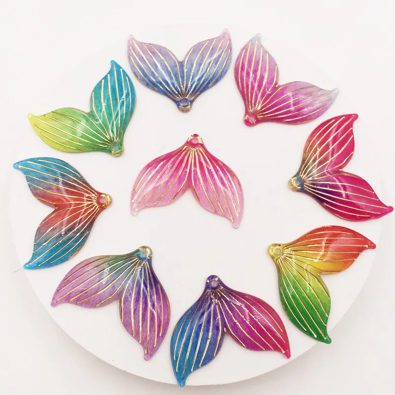 10 шт. разноцветные стразы с хвостом русалки 1 отверстие | Дом и сад