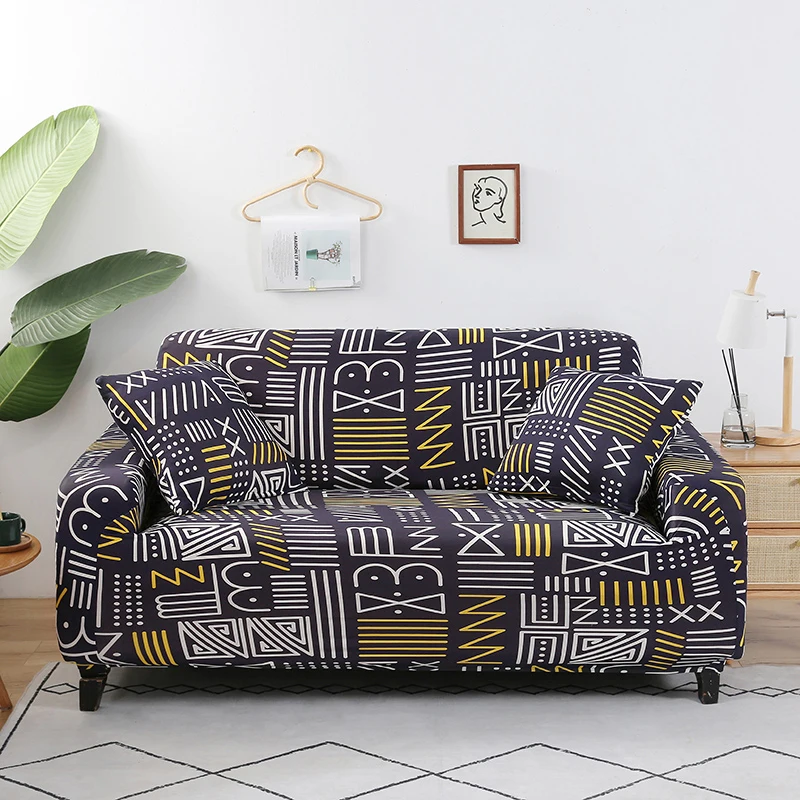 

L Shape Chase Long Geometric Printed Spandex Sofa Covers For Living Room Stretch Slipcovers Couch Cover For Corner Sofa