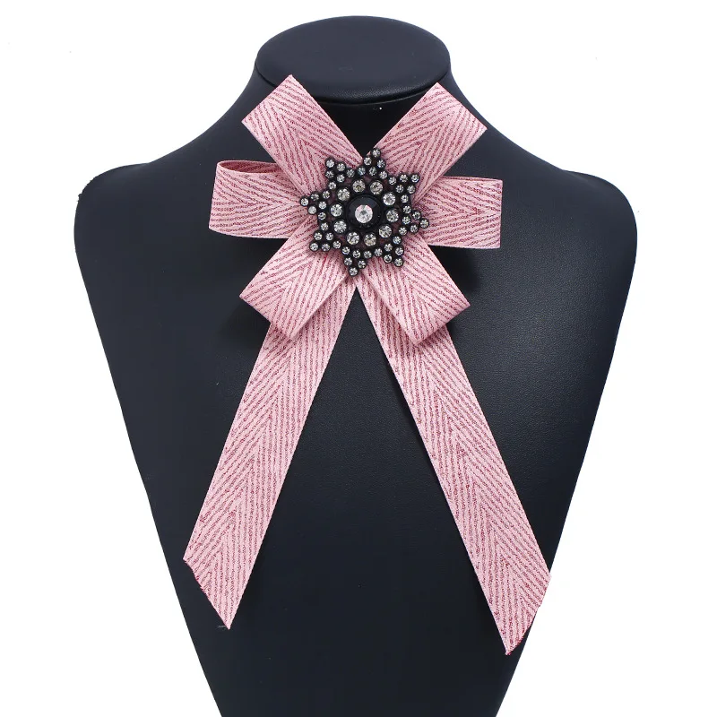 

2021 Creative Corsage Diamond-Encrusted Fabric Bow Brooch Tie Hot Style