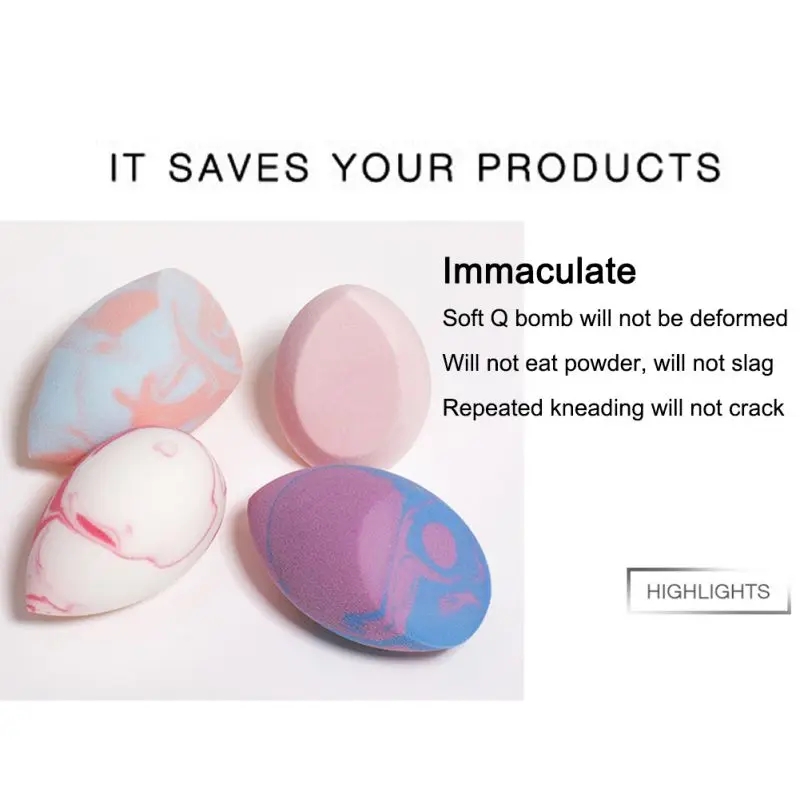 В форме капли воды сухой и влажный двойного назначения Косметическая пуховка