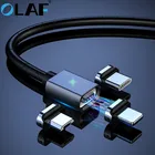 Магнитный кабель Micro USB OLAF 3A для iPhone Samsung, провод для быстрой зарядки и передачи данных, магнитное зарядное устройство типа C, USB-кабель