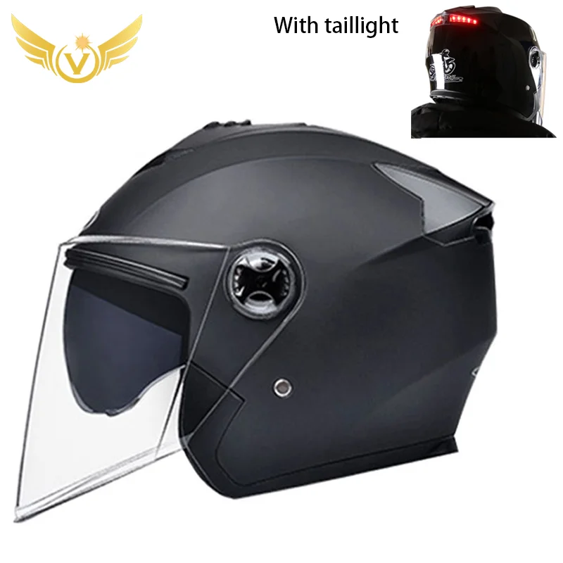 Motorcycle Helmet Half Face ABS Motorbike Helmet Electric Safety Double Lens Helmet Moto Casque for Women/Men Casco Moto enlarge
