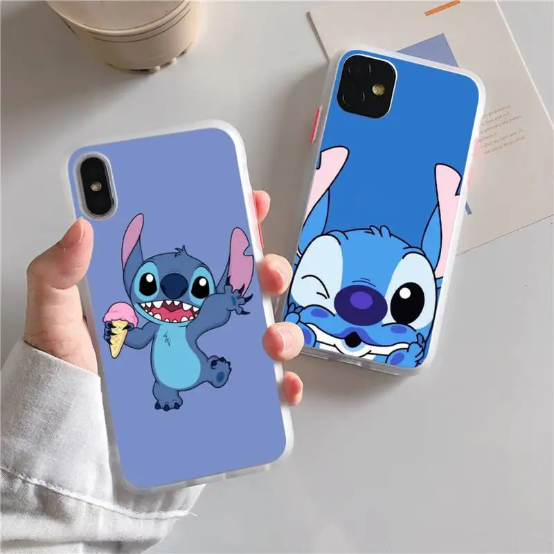 

cute Stitch Style Phone Case For iphone 13 12 11 xr xs x 7 8 pro max Plain Soft TPU Silicone Clear Case Cover