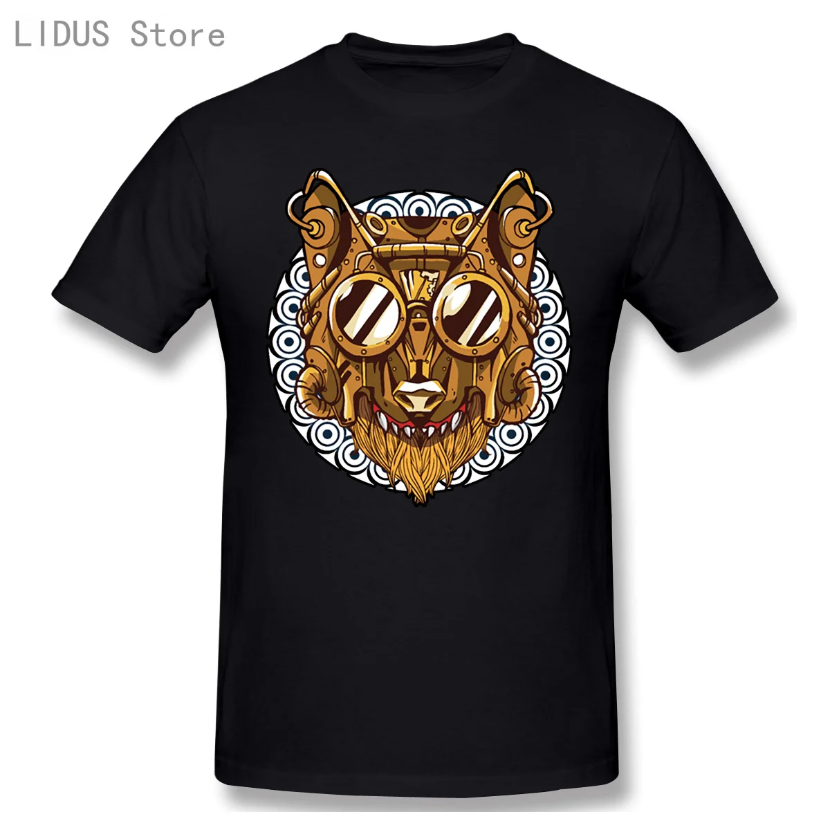 

Tops T Shirt Men Wolf Steampunk Hip Hop Vintage Short Sleeve Casual T-shirt Men Fashion O-neck 100% Cotton TShirts Tee Top
