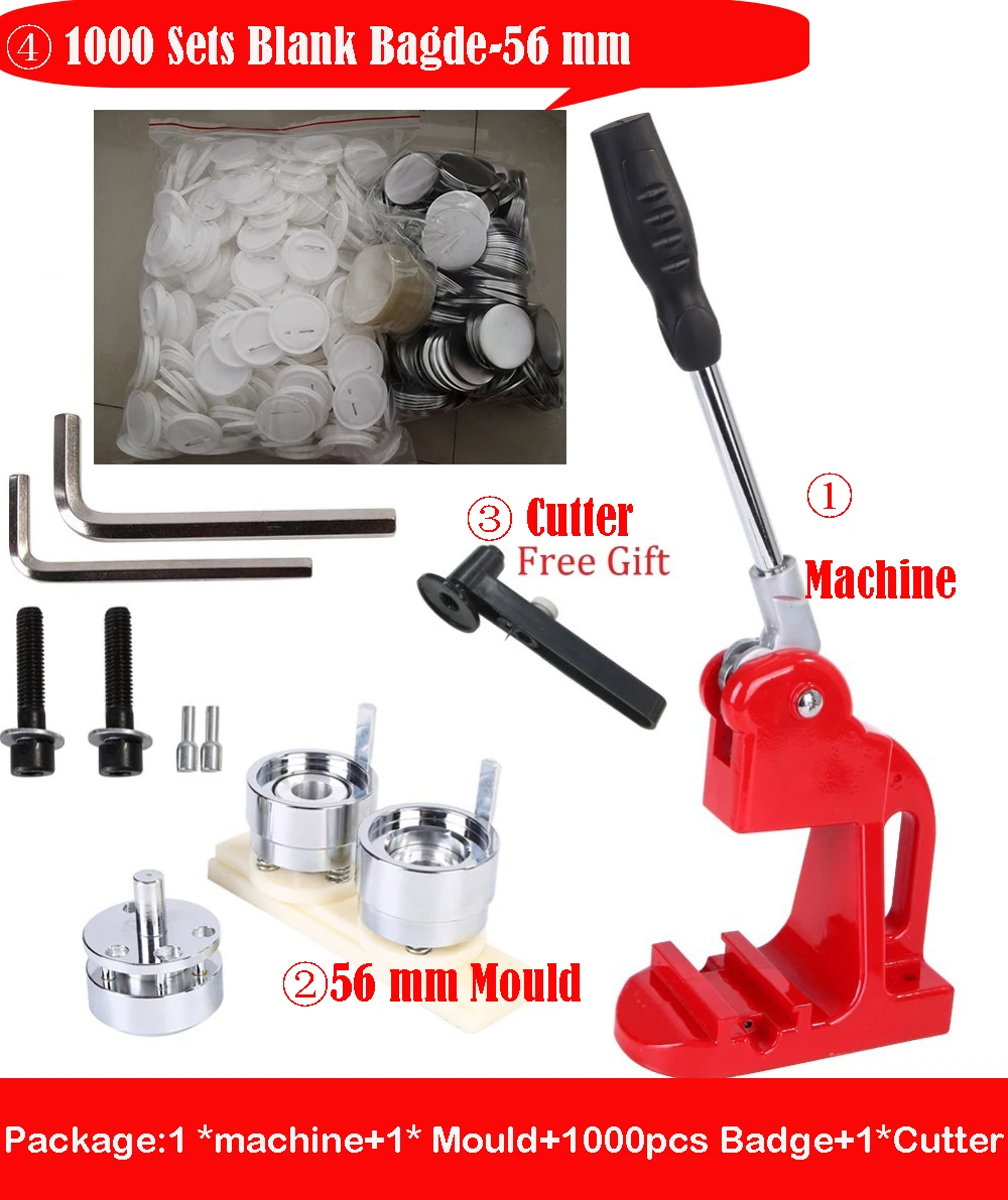 1000 комплекты 56 мм поршневой палец Кнопка детали для значков сырья Материал с