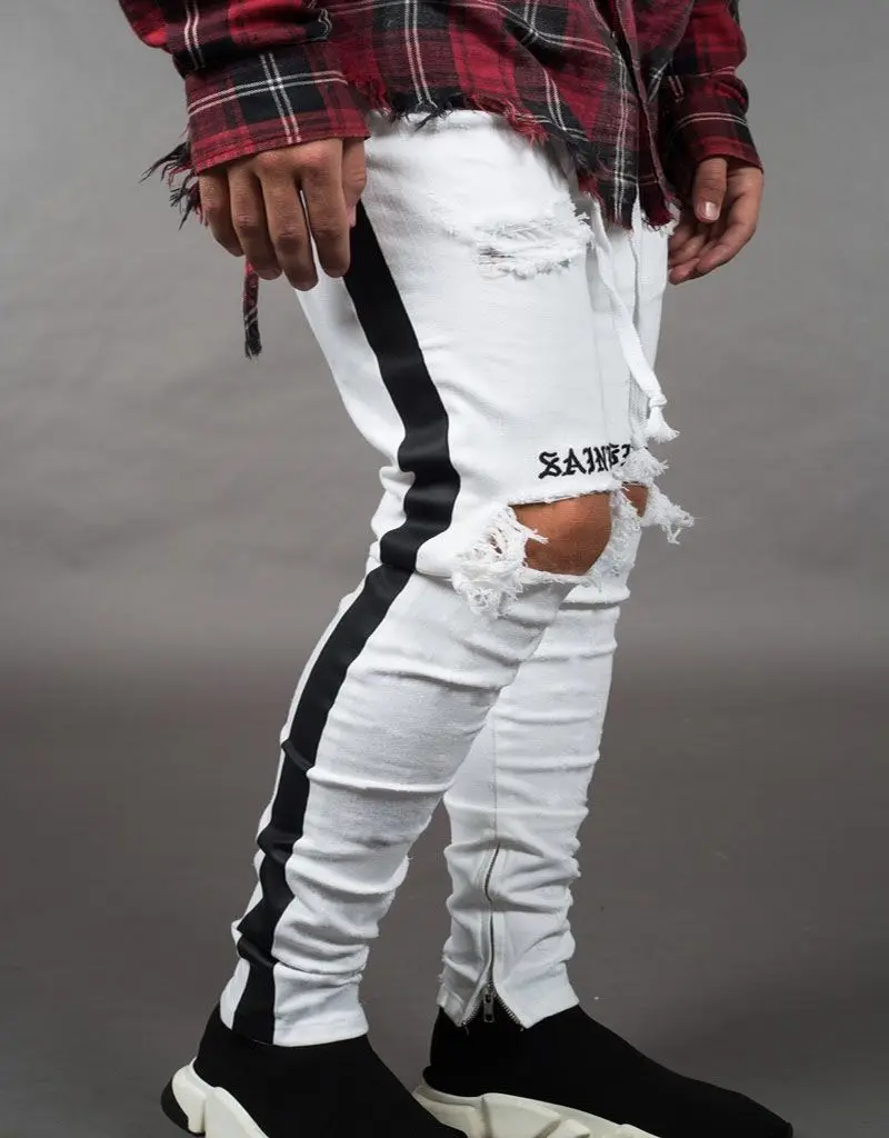 Стильные Стрейчевые рваные джинсы для мужчин 2020 брендовые новые мужские с