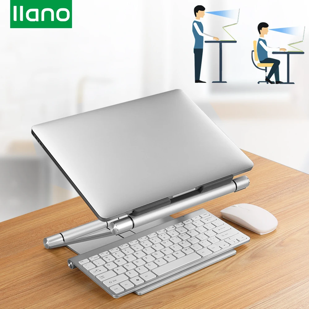 

Laptop Stand for Bed Adjustable Aluminum Foldable Desk Laptop Riser Notebook Stand Holder PC Table Stand for MacBook Pro/Air/HP