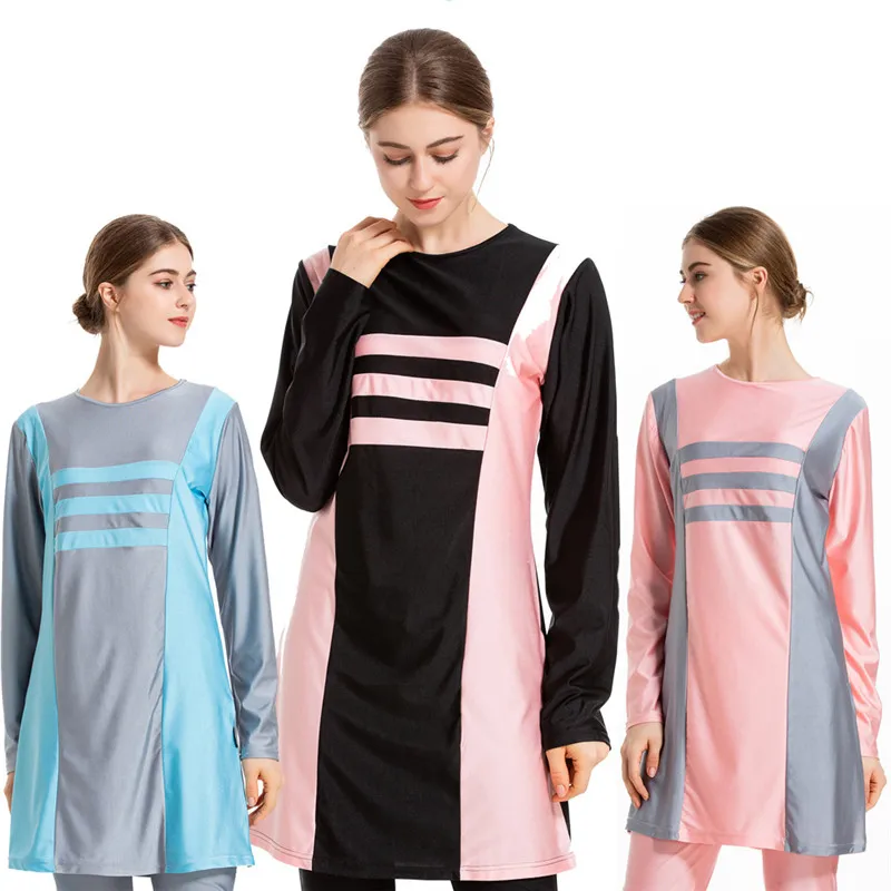 Новинка костюм Burkini солнцезащитный мусульманский лоскутный купальный для женщин