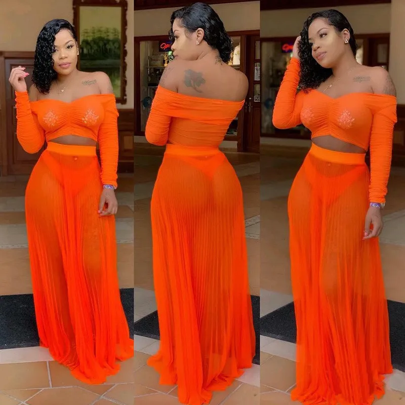 Для женщин Длинные рукава с О-образным вырезом укороченный топ свободные штаны