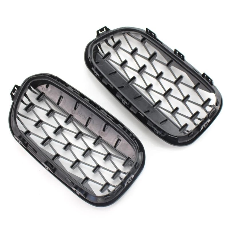 

Gloss Black Diamond Style ABS Front Bumper Kidney Grille Grill for-BMW F20 F21 1 Series 2014-2019 LCI
