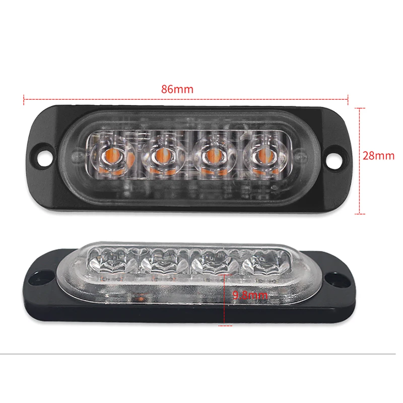 4 светодиодный Ода 6500K 18 Вт 12 В постоянного тока желтые противоударные