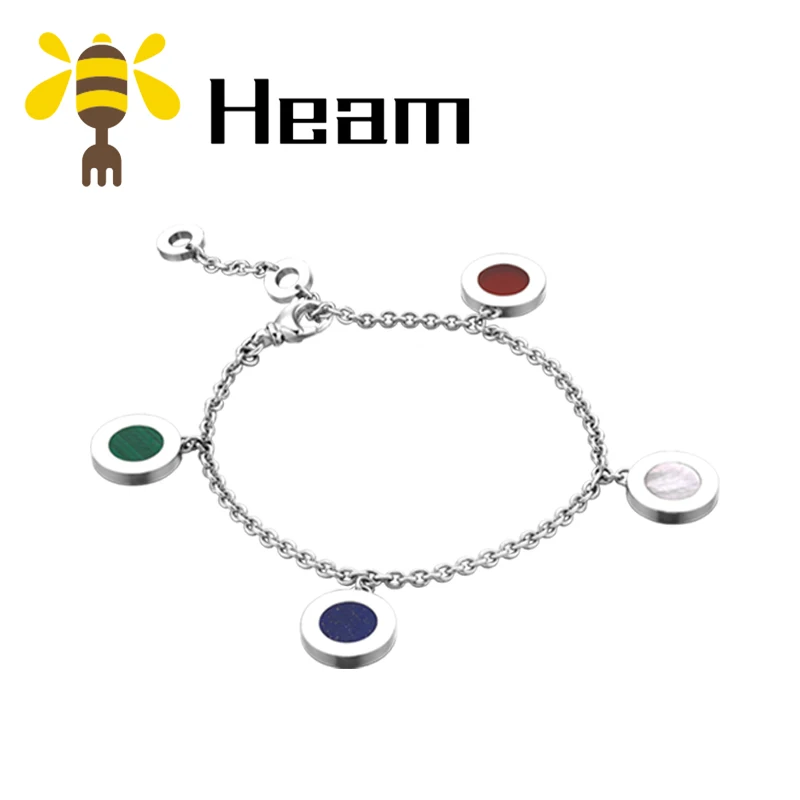 Heam original high quality 925 sterling silver Bulgaria bracelet for women round ceramic shape fashion classic couple jewelry