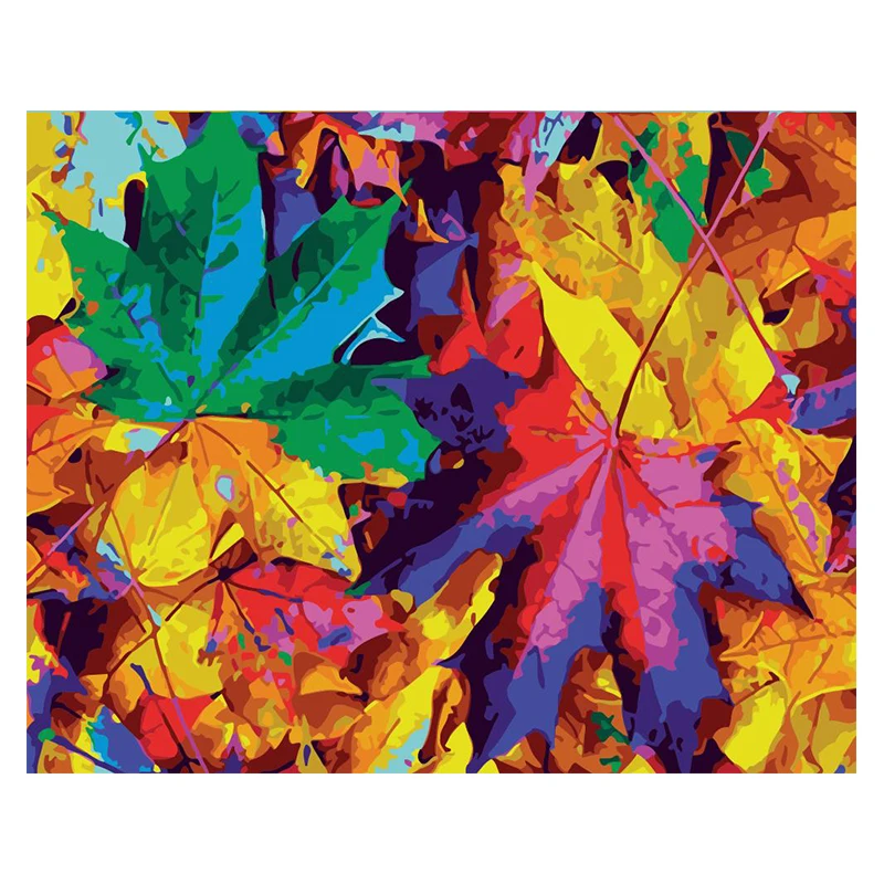 

Colorful Maple Leaves DIY Painting By Numbers Canvas Painitng Home Wall Art Picture Coloring By Numbers For Home Decor