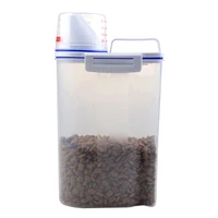 pet food storage container airtight dog cats foods container with measuring cup clear 2 5l dc156