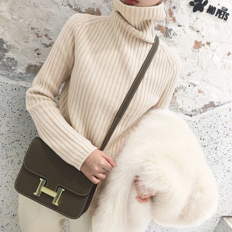 Свитер шерстяной Женский корейский стиль с длинным рукавом теплый 2019 зимняя