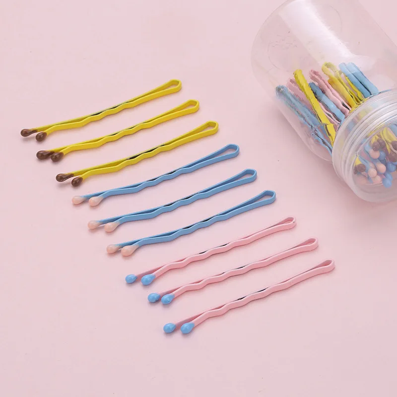 Заколки для волос однотонные летние волнистые макароны конфеты цветов 30