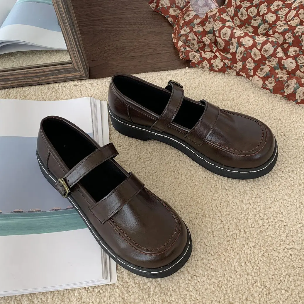 

Japanese student sweet lolita shoes kawaii girl jk uniform cosplay kawaii shoes vintage round head women shoes loli high heels