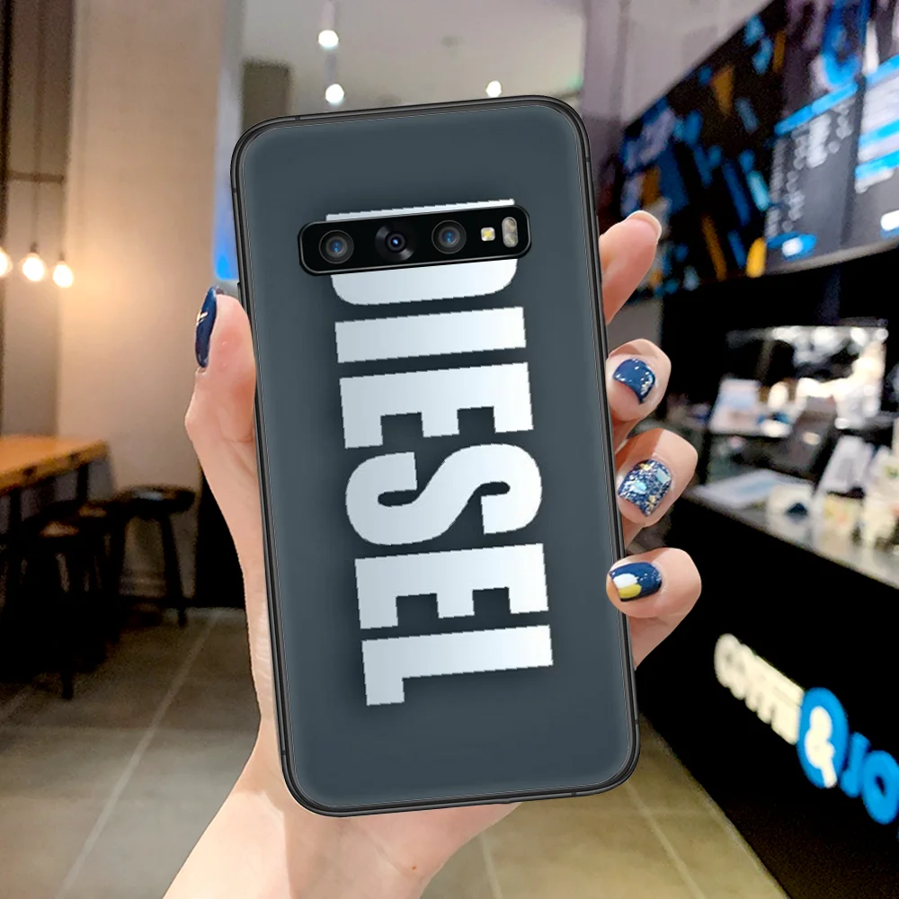 

Ltaly Diesel Luxury Brand Phone Case For Samsung Galaxy Note S 8 9 10 20 Plus E Lite Uitra black Back Trend Coque Luxury Bumper