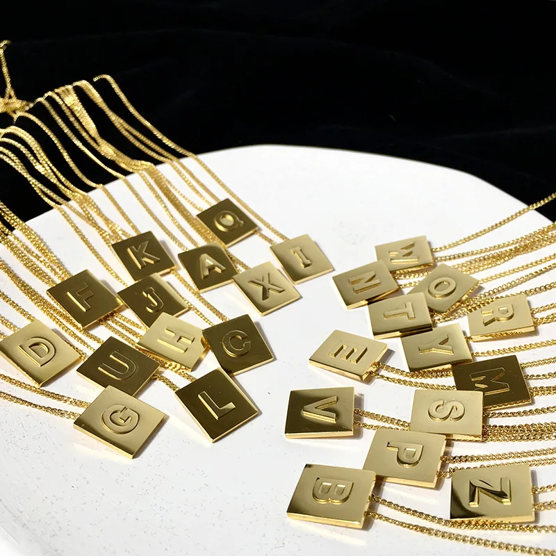 Ожерелье женское из титановой стали с позолотой и 26 буквами а Z|Ожерелья