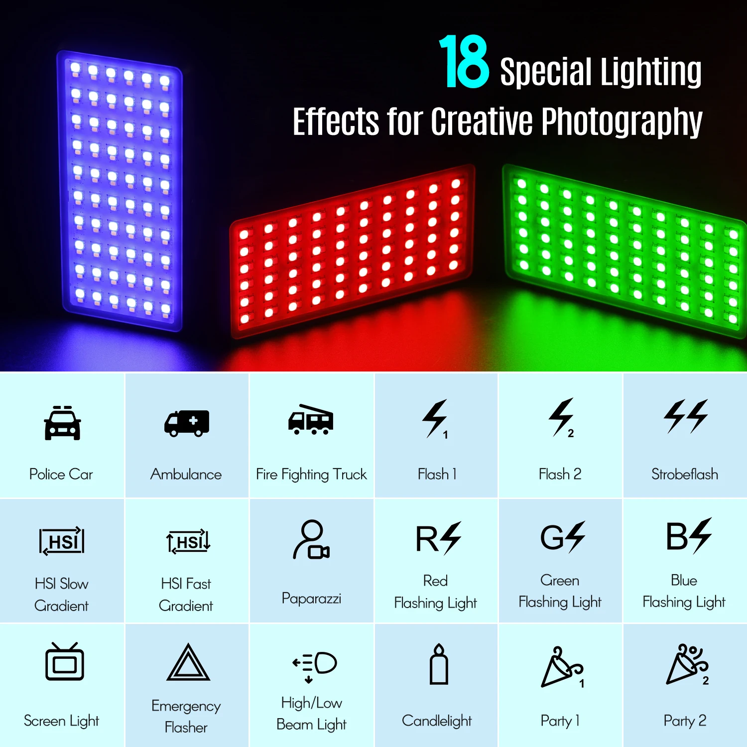 Портативный карманный светодиодный светильник NiceFoto для фотостудии селфи RGB