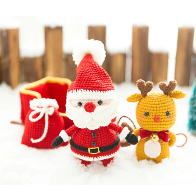 RUBI ручная Рождественская Кукла со средней шерстью вязаная крючком кукла с