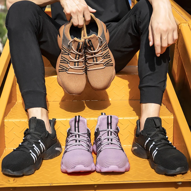 

Reflective Safety Shoes Men Work Boots Light Men Shoes Steel Toe Shoes Casual Work Sneakers Puncture-Proof Safety Boots Male