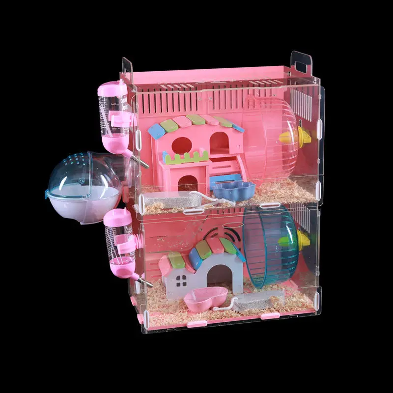 Акриловая прозрачная клетка для хомяка вилла золотая нить медведь Дракон кошка