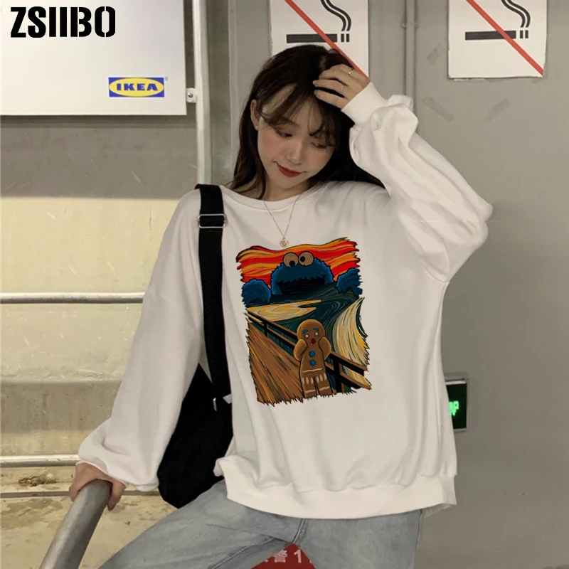 Зимний Новый Женский свитшот известная картина кричащий Пряничный человек песня