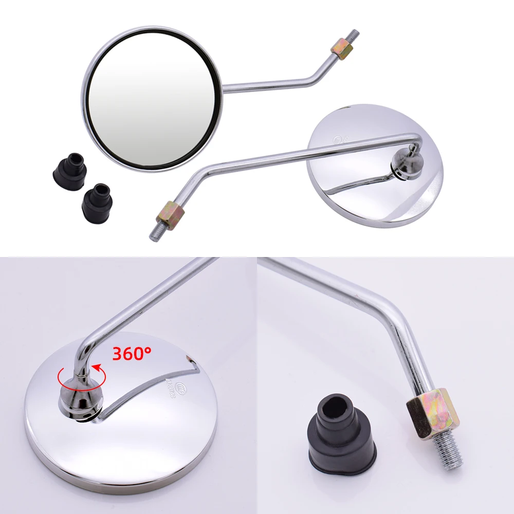 Зеркало заднего вида для мотоцикла 4 3 дюйма хромированные круглые зеркала Suzuki RM125