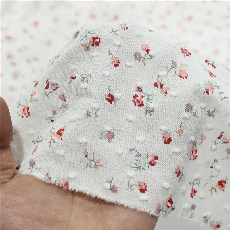 150x50cm Cotton Woven Jacquard Floral Sewing Fabric, Making Children's Clothing Women's Handmade DIY Cloth